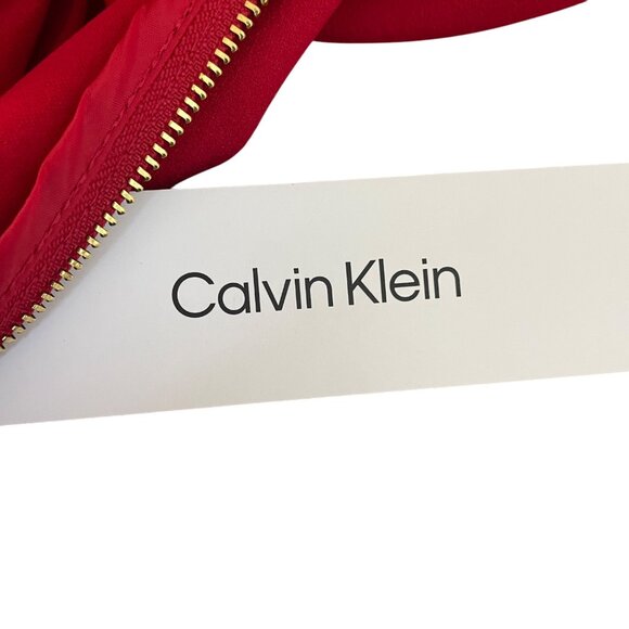 Calvin Klein Women’s Red Bell Sleeve Sheath Dress Stylish Chic Sz 4 - Picture 5 of 9